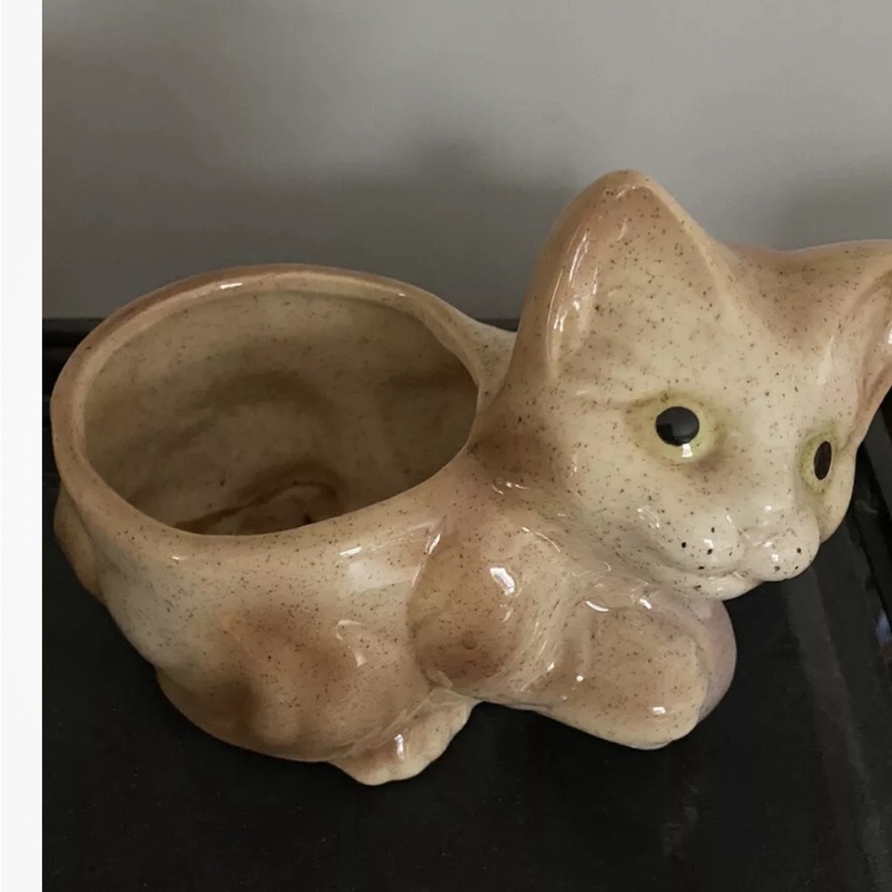 Vintage cat planter ceramic
